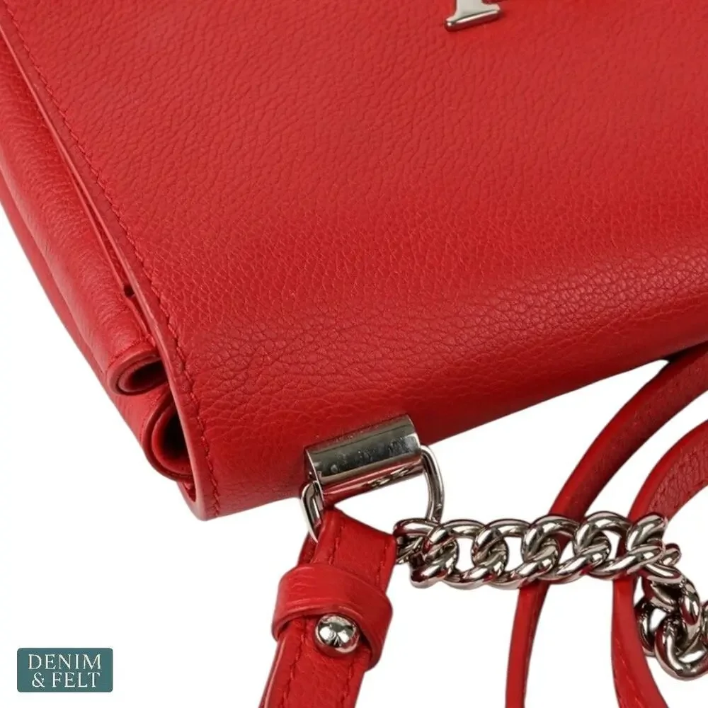 Louis Vuitton Lockme II BB Red‎ Taurillon Leather Crossbody Bag Authentic